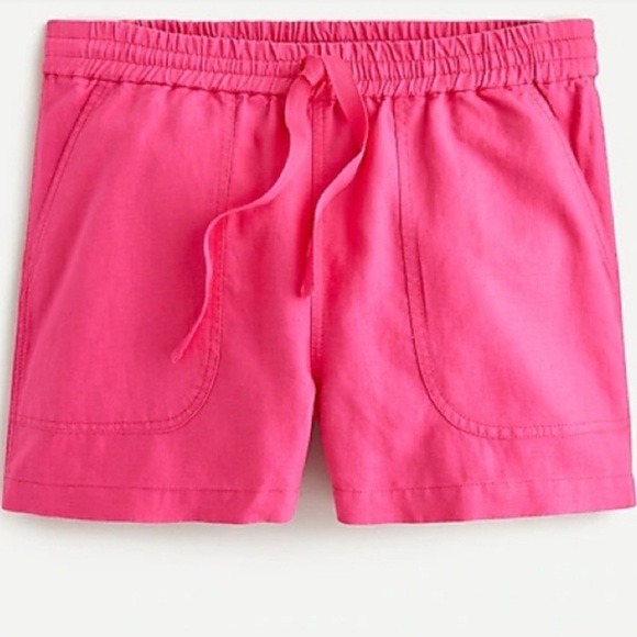 J.CREW LINEN-BLEND SHORT DRAWSTRING WOMEN POCKETS PINK COLOR PLUS SIZE SIZE XXL - Picture 6 of 10